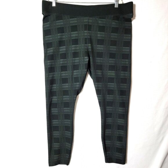 Nike Pro Running Leggings Tights Womens Sz 3X Stretch Black & Grey Plaid Y2K - Picture 3 of 14